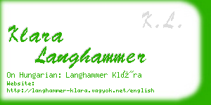 klara langhammer business card